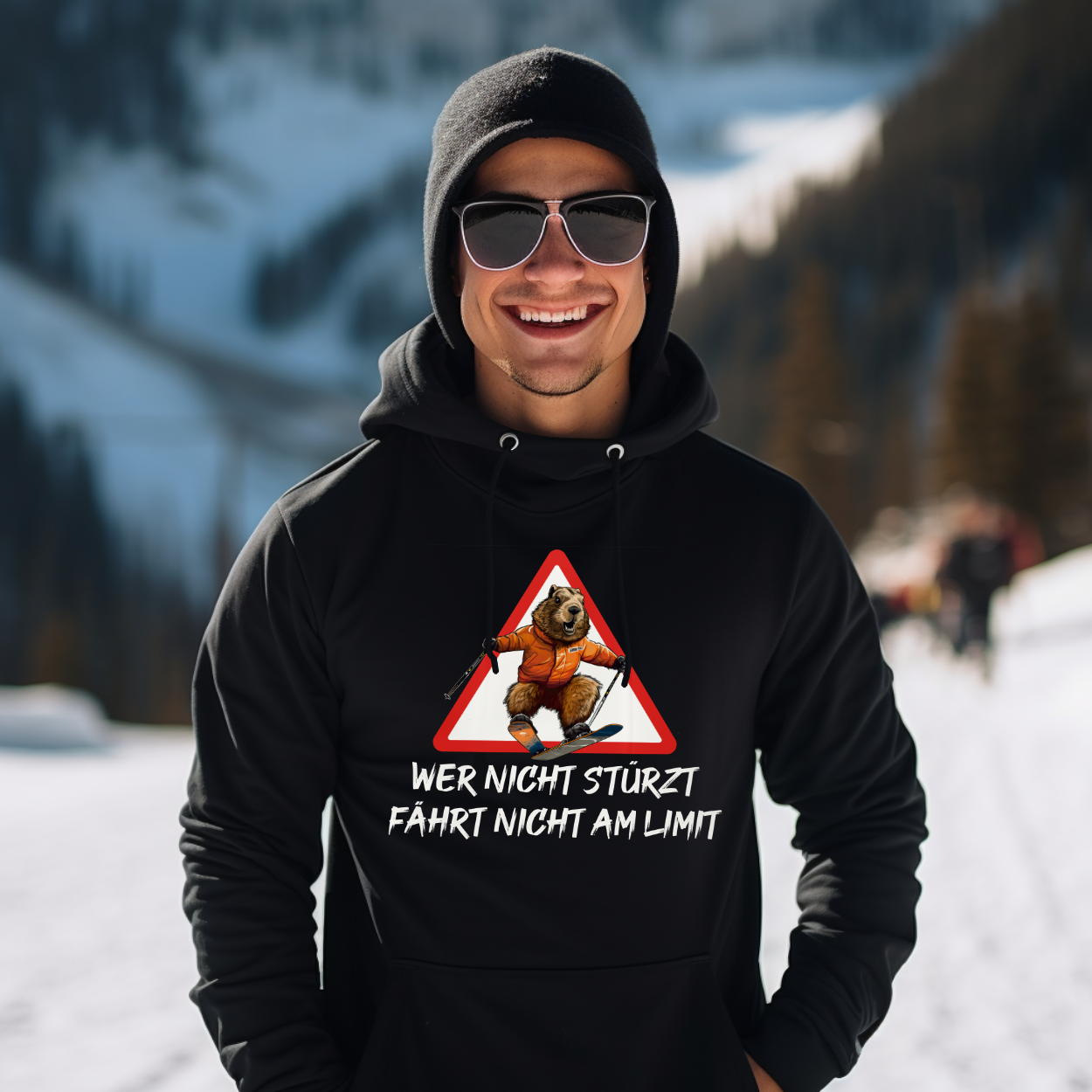 Stürzer Hoodie mit Apres-Ski-Motiv, Rückansicht