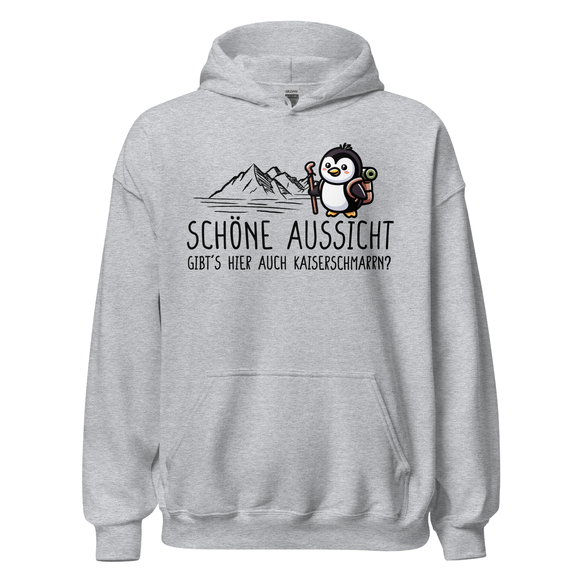 Schöne Aussicht Hoodie mit Wanderspruch, Produktansicht
