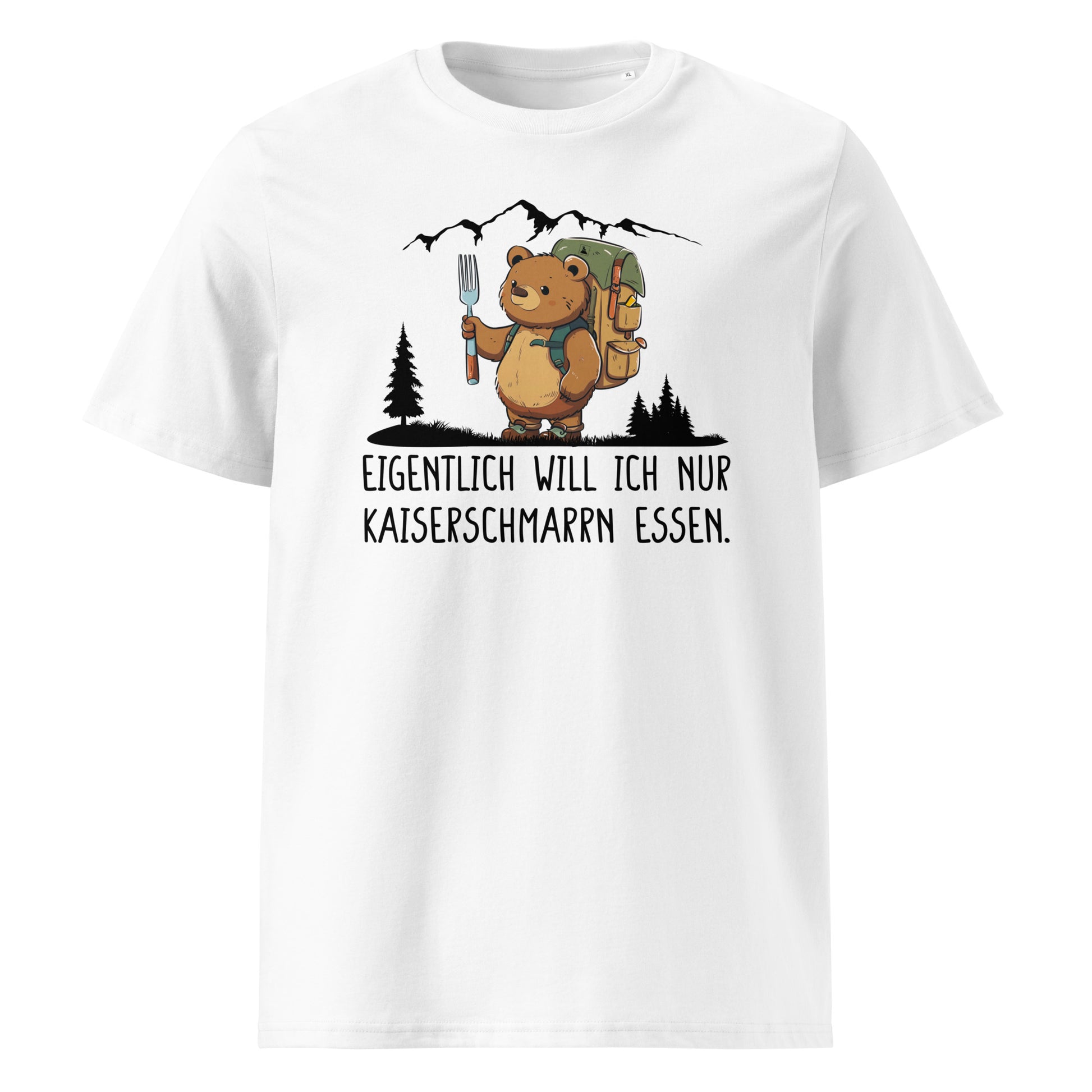 Kaiserschmarrn Bär T-Shirt Unisex mit Kaiserschmarrn-Spruch, Motivdetail