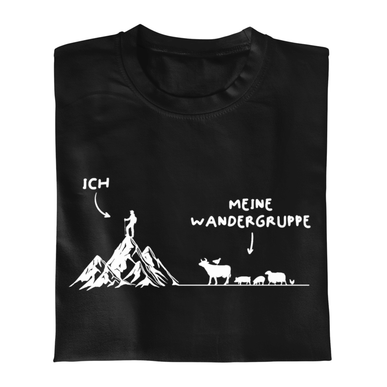Wandergruppe Bio Frauen Shirt mit Bergmotiv, Frontansicht