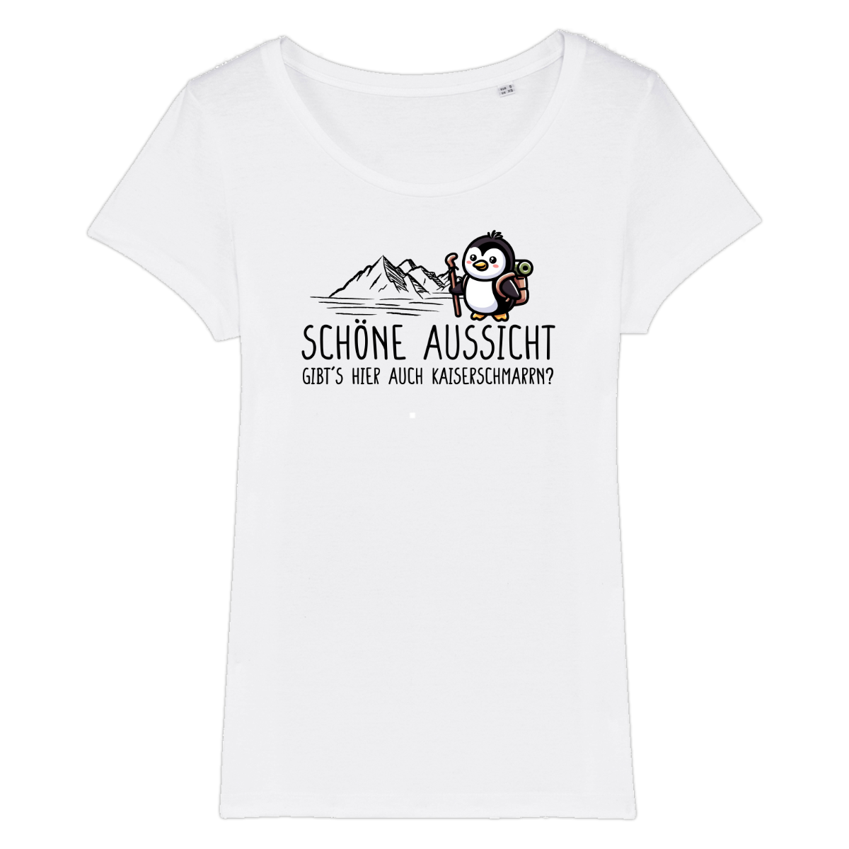 Schöne Aussicht Frauen Shirt mit Bergmotiv, Motivdetail