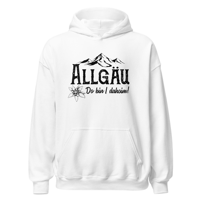 Dahoim Hoodie mit Berg-Spruch, Motivdetail