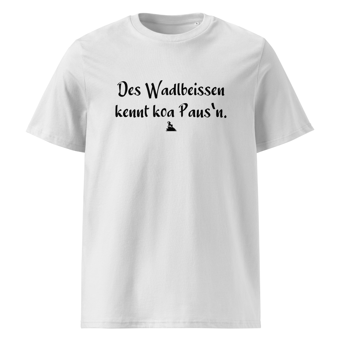 Wadlbeissen T-Shirt Unisex mit bayrischem Spruch, Motivdetail