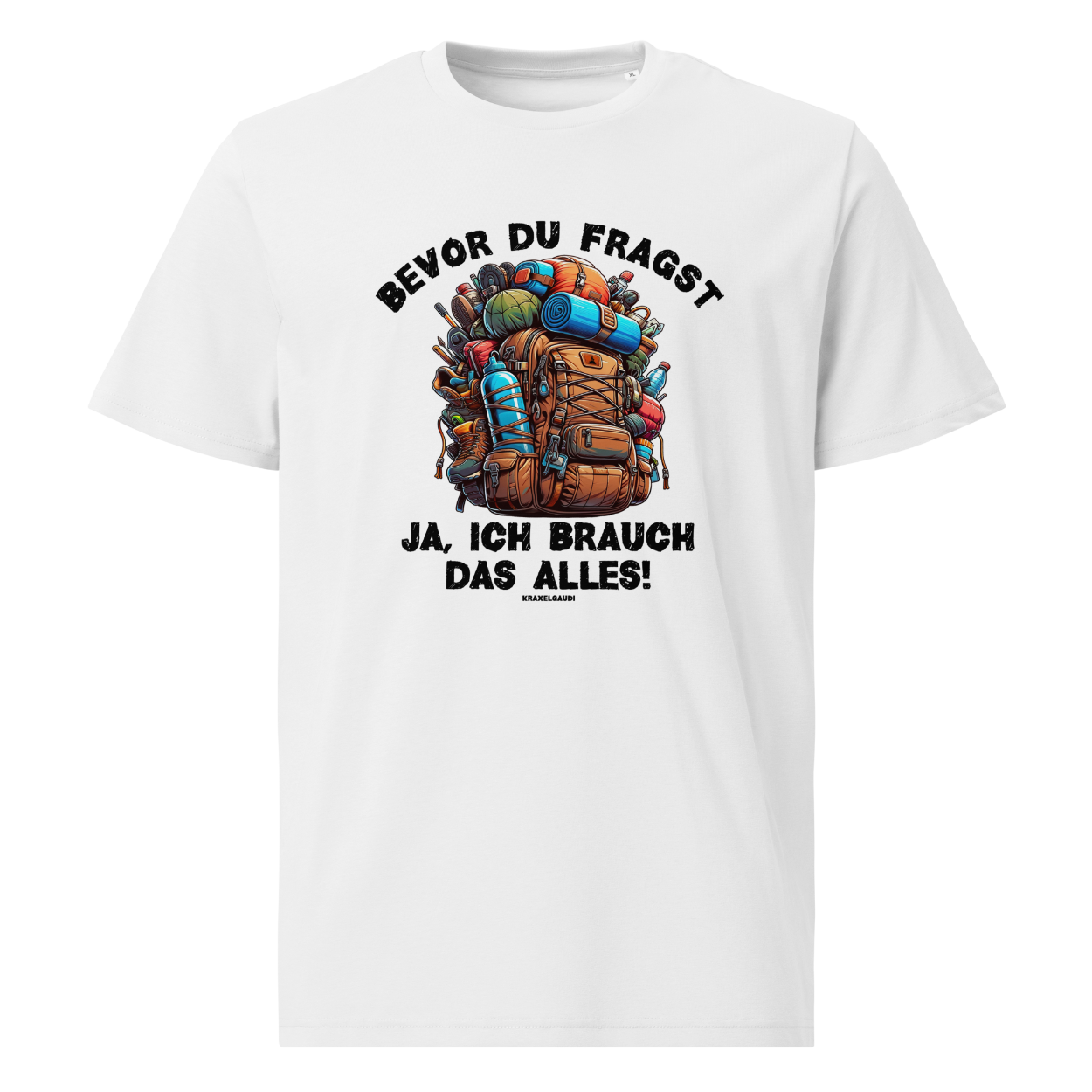 Mein Gepäck T-Shirt mit Wander-Spruch, Motivdetail