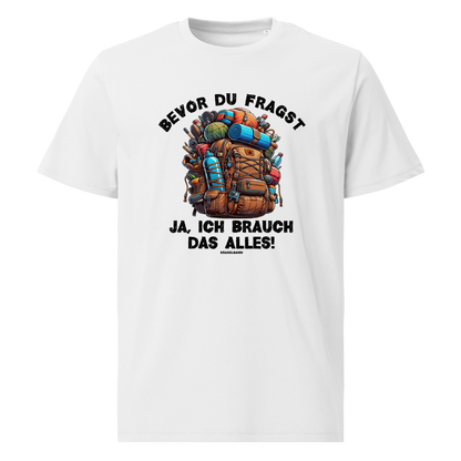 Mein Gepäck T-Shirt mit Wander-Spruch, Motivdetail