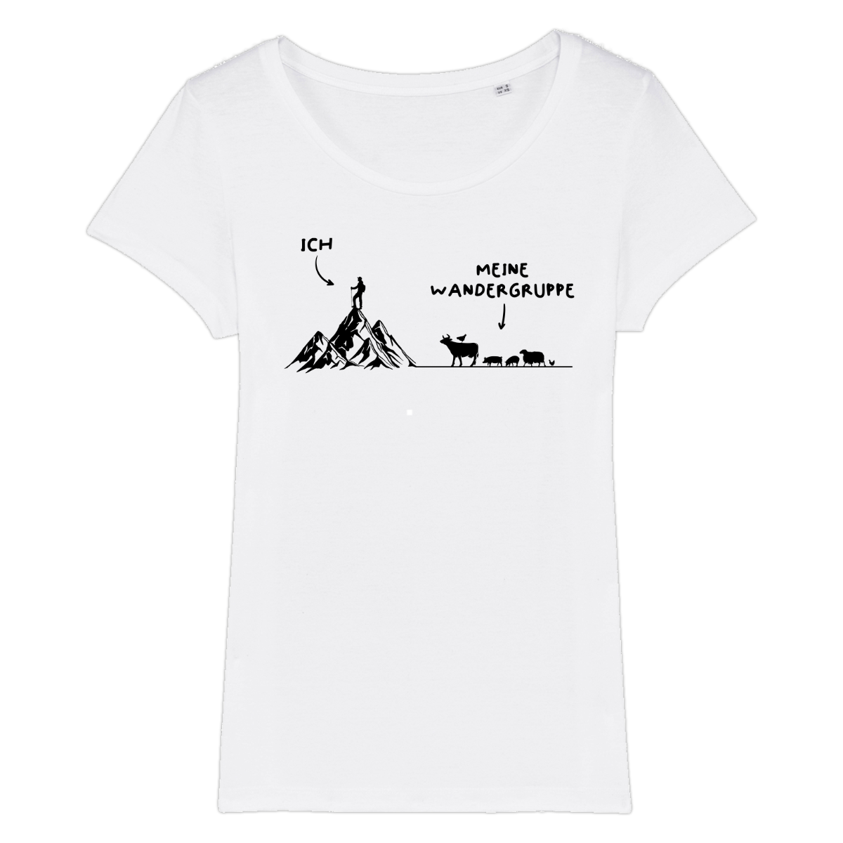 Wandergruppe Frauen Shirt mit Wander-Spruch, Motivdetail