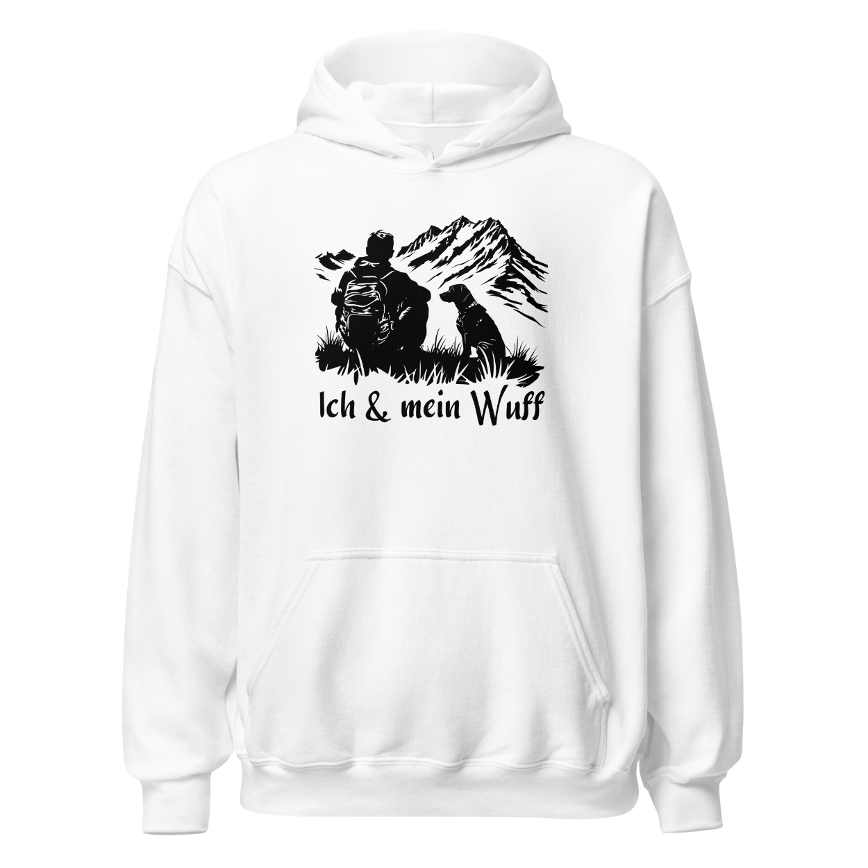 Ich & mein Wuff Hoodie mit Hundemotiv, Motivdetail
