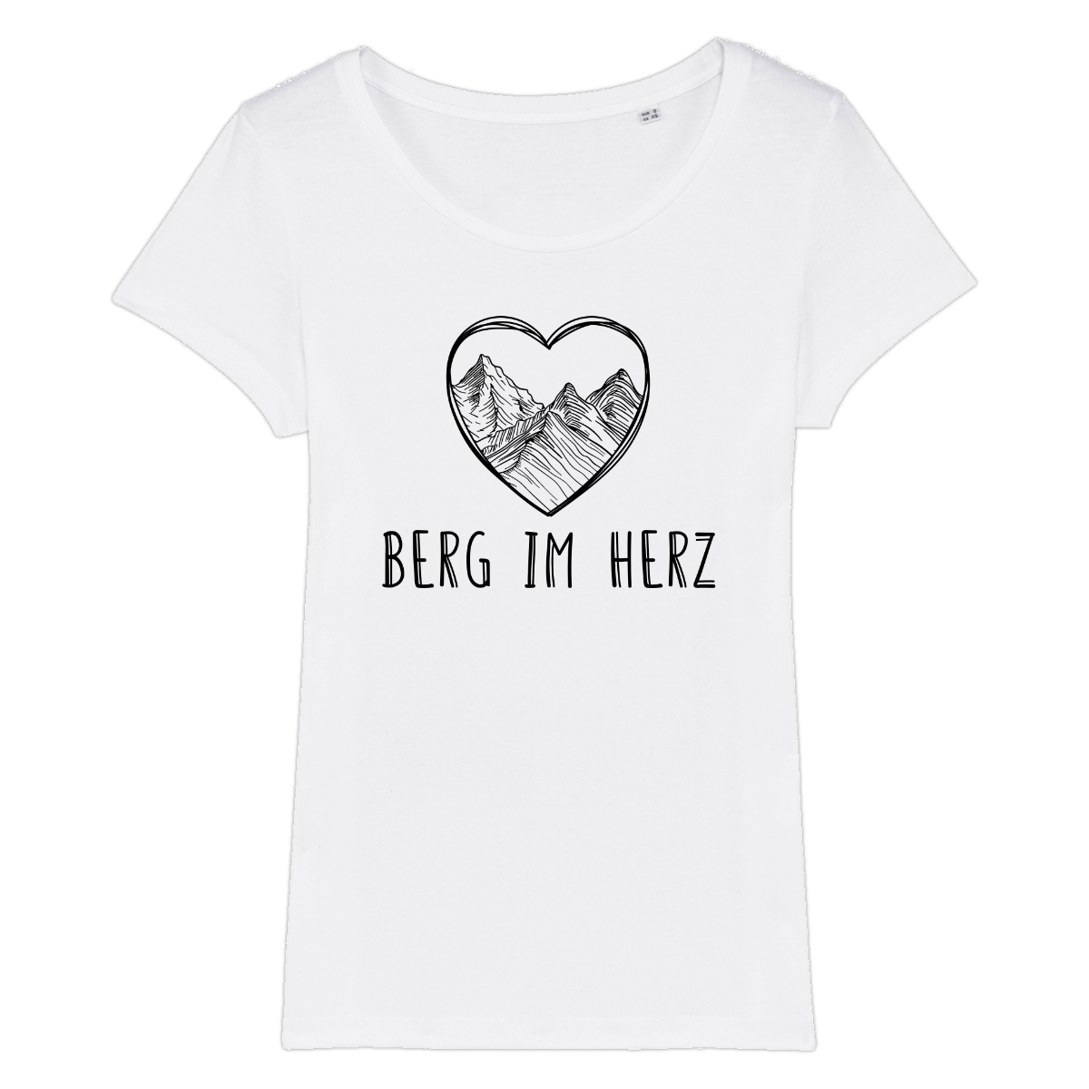 Berg im Herz Frauen Shirt mit Bergmotiv, Motivdetail