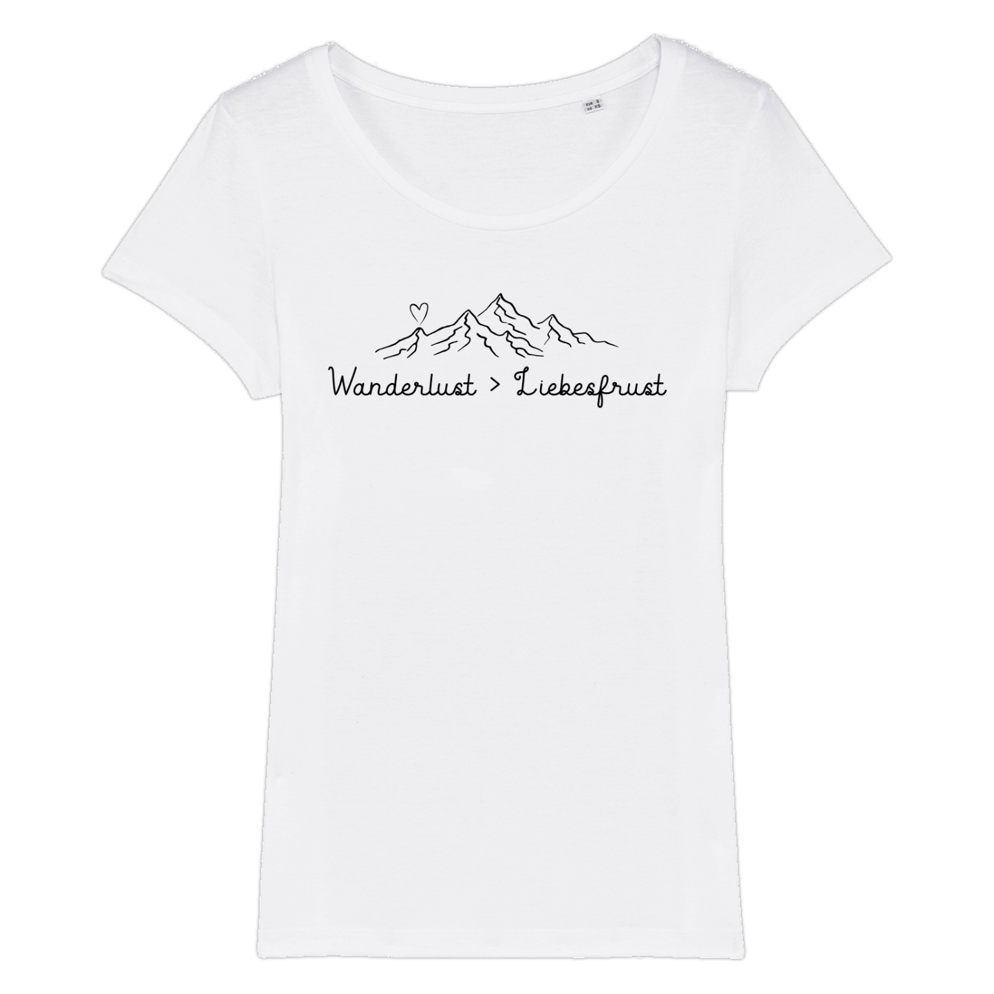 Wanderlust Frauen Shirt mit Wander-Spruch, Motivdetail