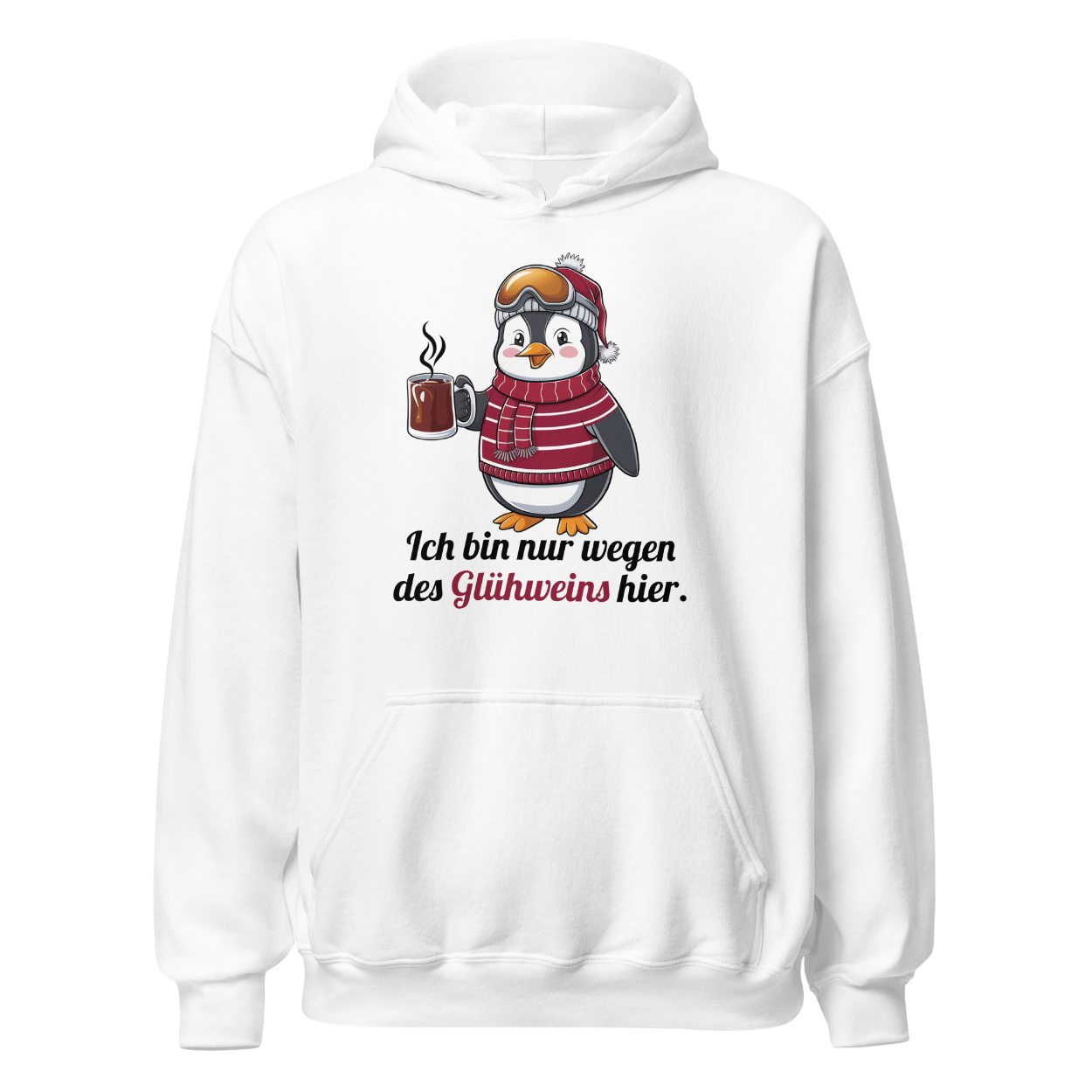 Glühwein Fanatiker Hoodie mit Winter-Spruch, weitere Ansicht