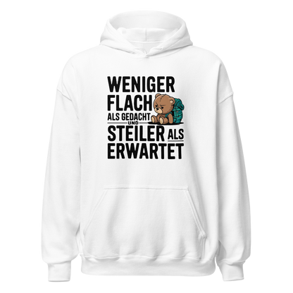 Steilzeit Hoodie mit Berg-Spruch, Motivdetail