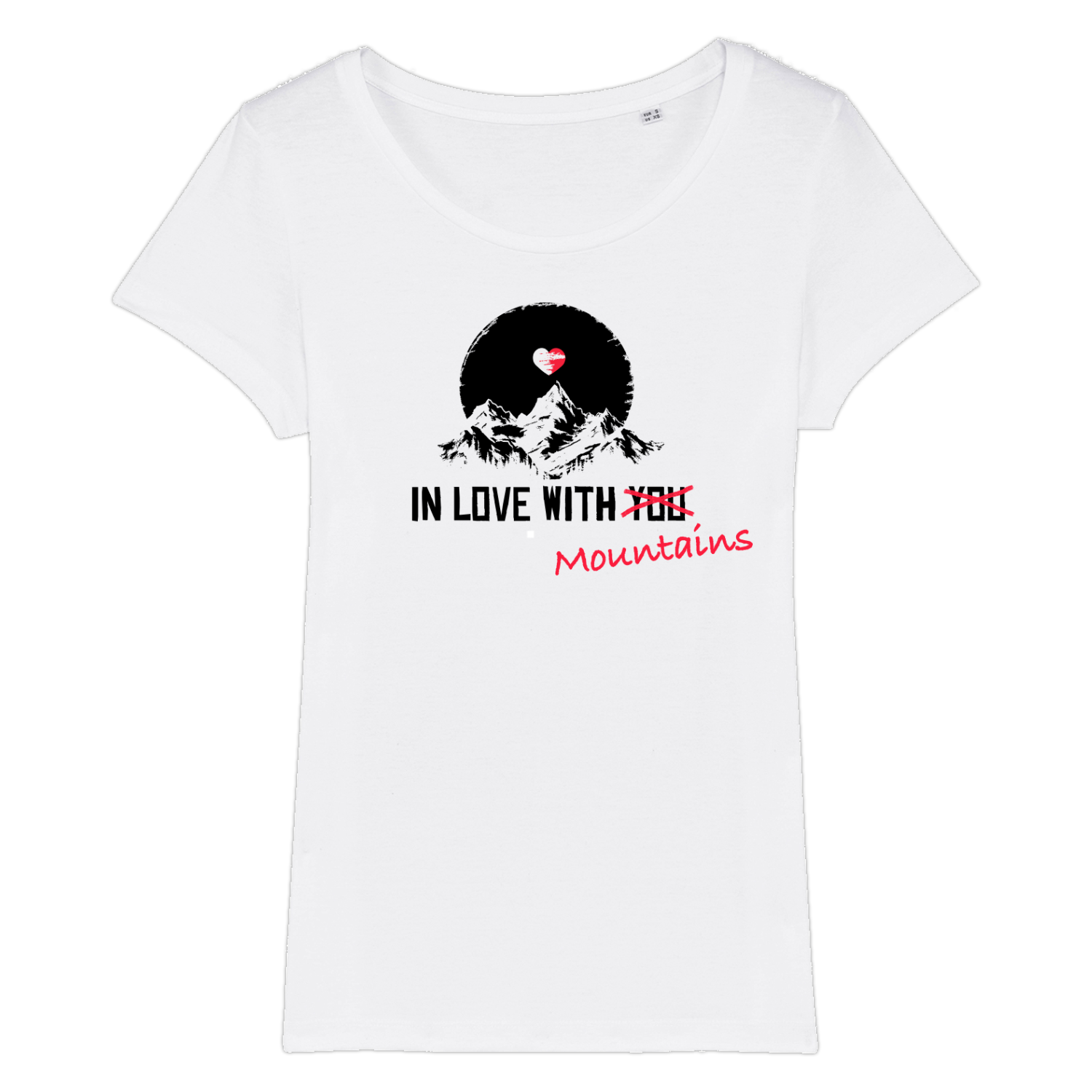Mountainlove Frauen Shirt mit Berg-Motiv, Motivdetail