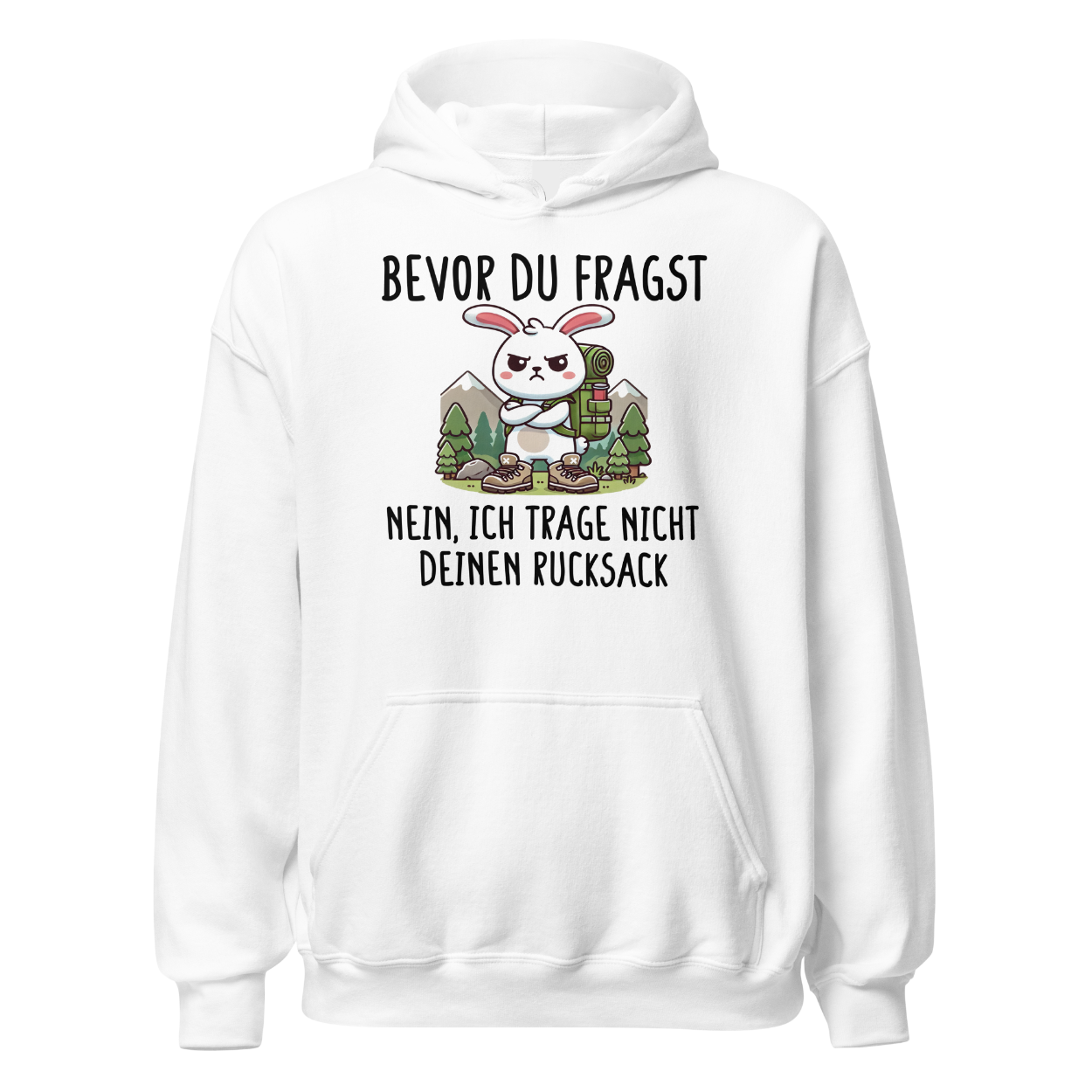 Schlepper Hoodie mit Wanderspruch, Motivdetail