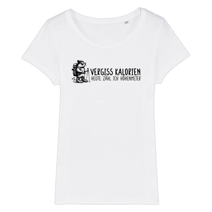 Höhenmeter Frauen Shirt mit Berg-Spruch, Motivdetail