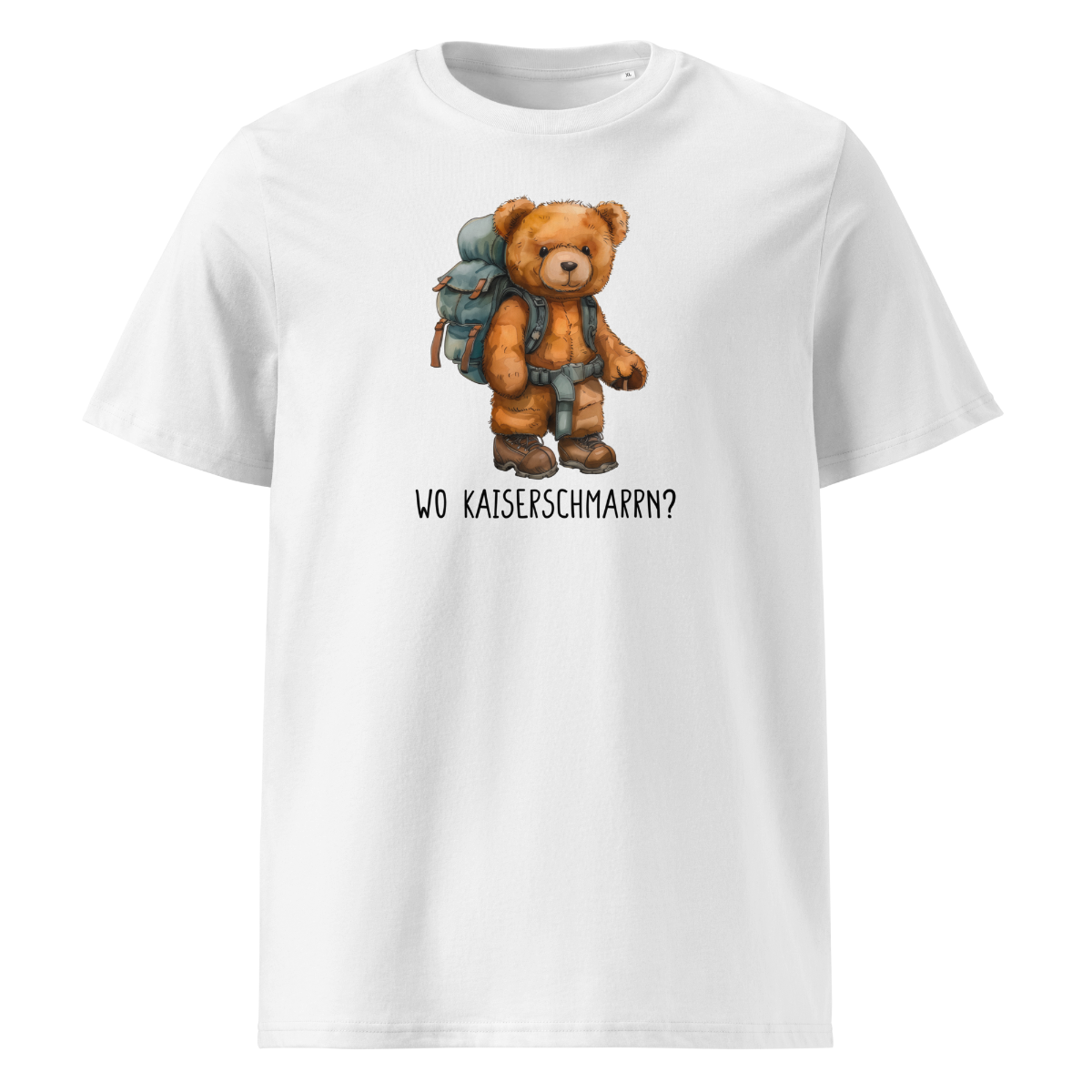 Wo Kaiserschmarrn T-Shirt Unisex mit lustigem Spruch, Motivdetail