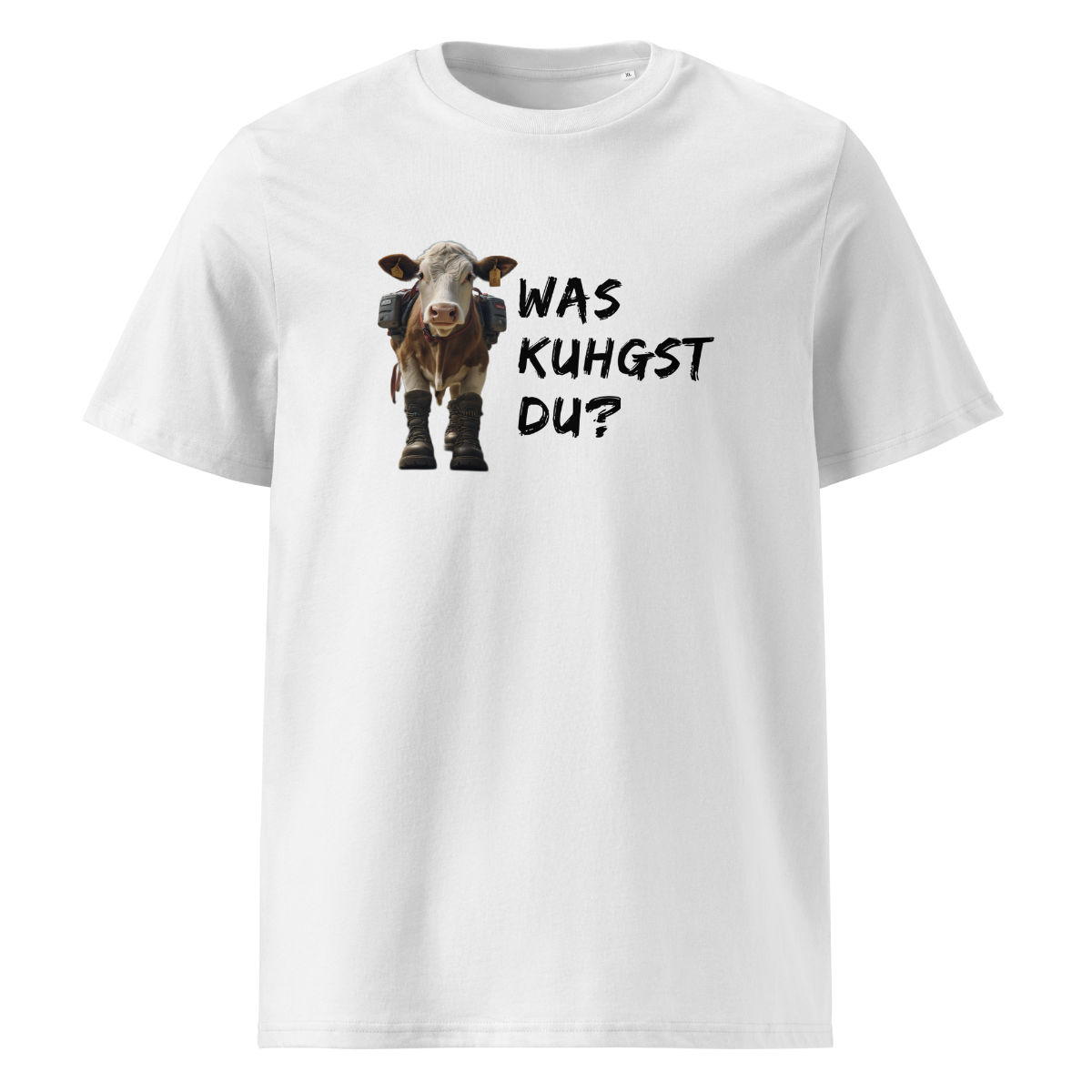 Kuhgst Du T-Shirt Unisex mit Kuh-Motiv, Motivdetail