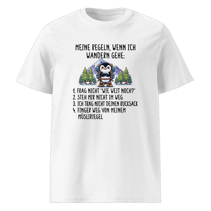 Meine Regeln T-Shirt mit Wanderspruch, Motivdetail