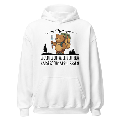 Kaiserbär Hoodie Unisex mit Kaiserschmarrn-Spruch, Motivdetail