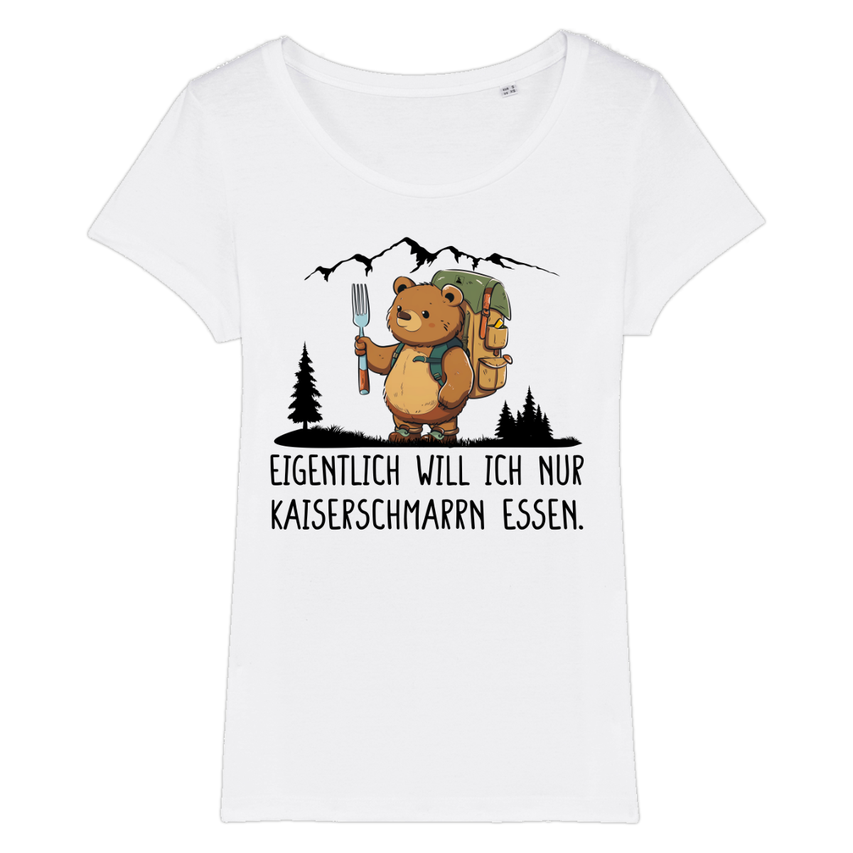 Kaiserbär Damen T-Shirt mit Kaiserschmarrn-Spruch, Motivdetail