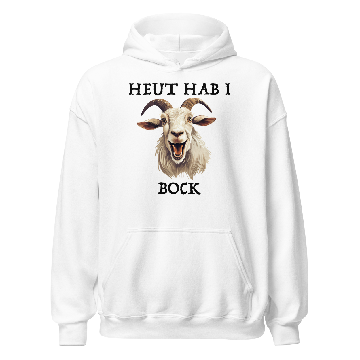 Bock Hoodie mit bayrischem Spruch, Motivdetail