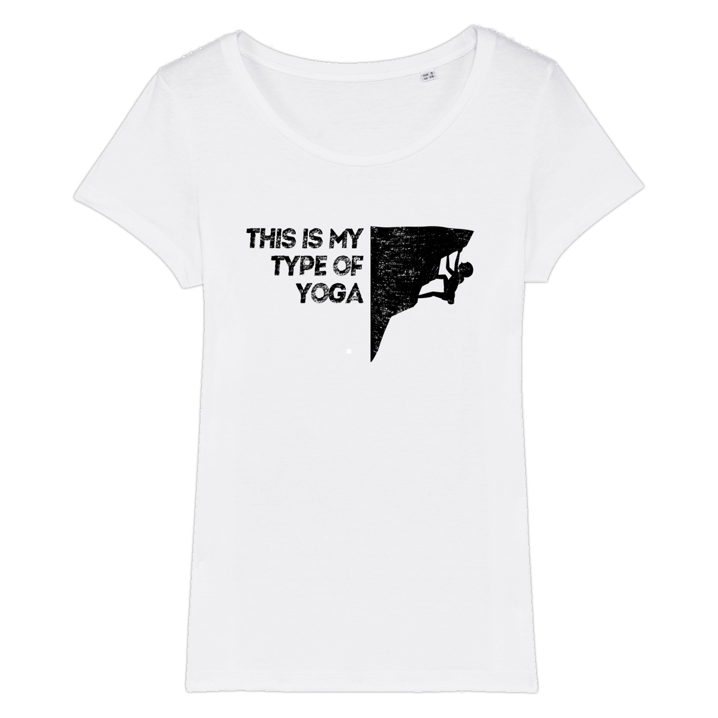 Yoga Frauen Shirt mit Berg-Spruch, Motivdetail