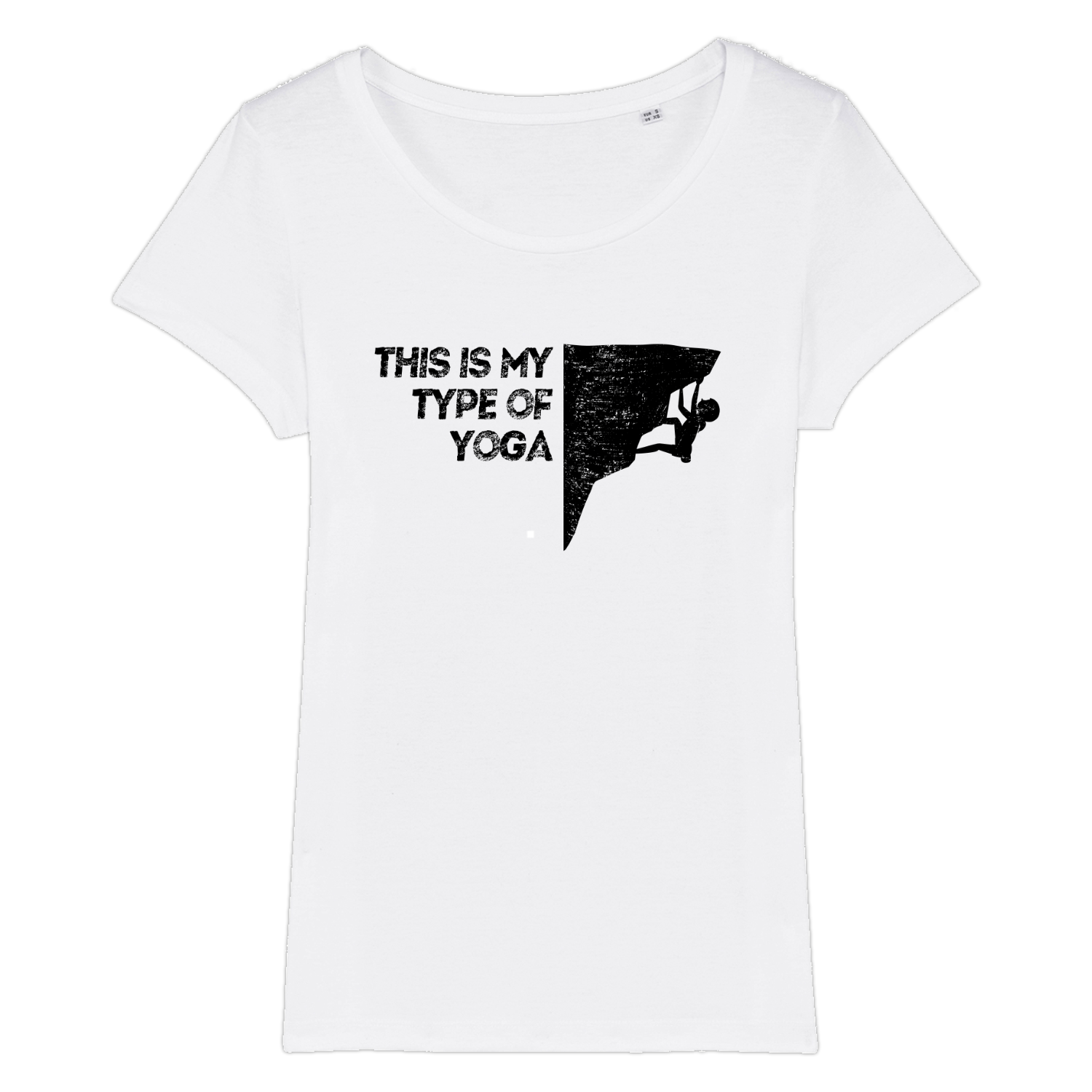 Yoga Frauen Shirt mit Berg-Spruch, Motivdetail