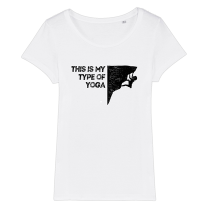 Yoga Frauen Shirt mit Berg-Spruch, Motivdetail