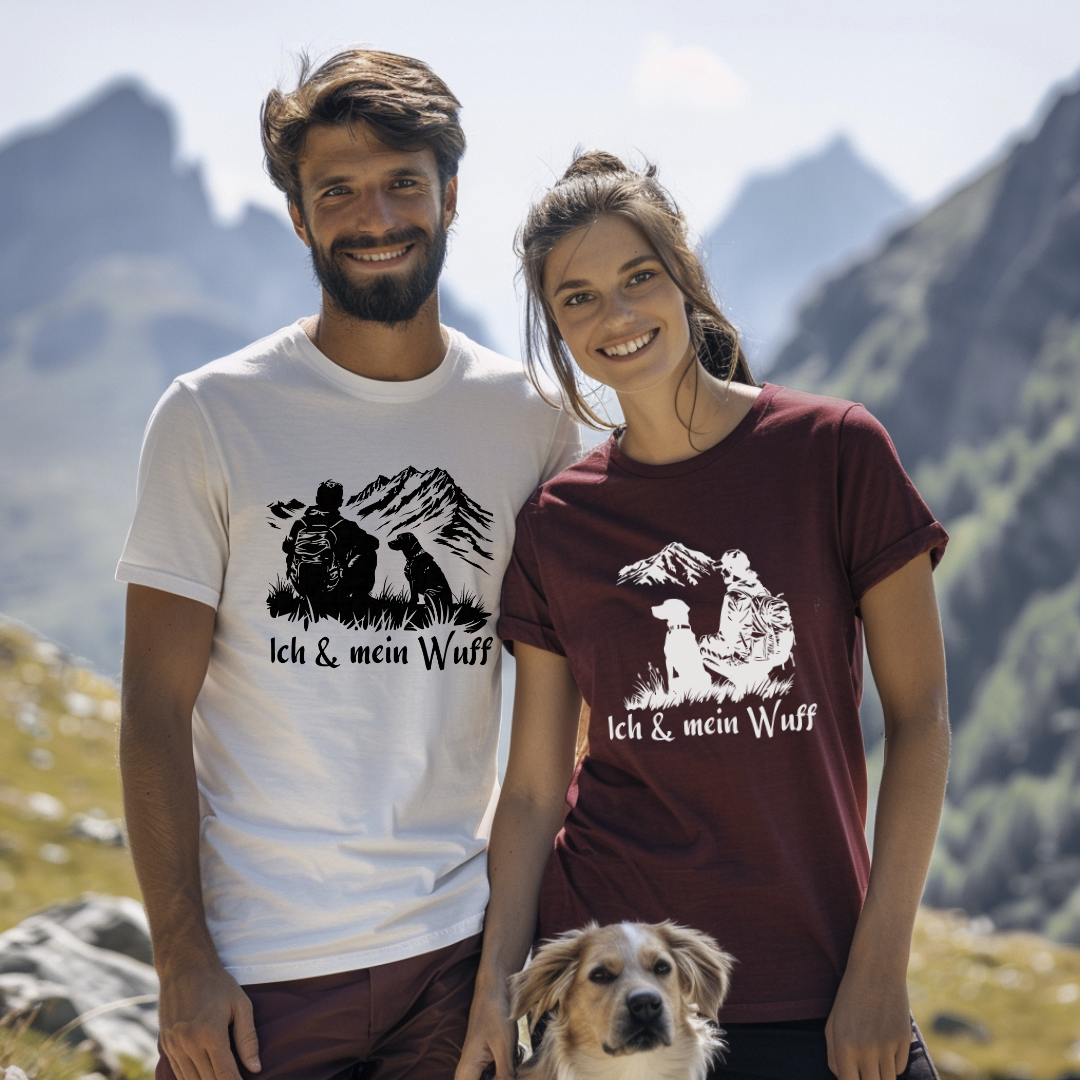 Ich & mein Wuff Frauen Shirt mit Hundemotiv, Designdetail